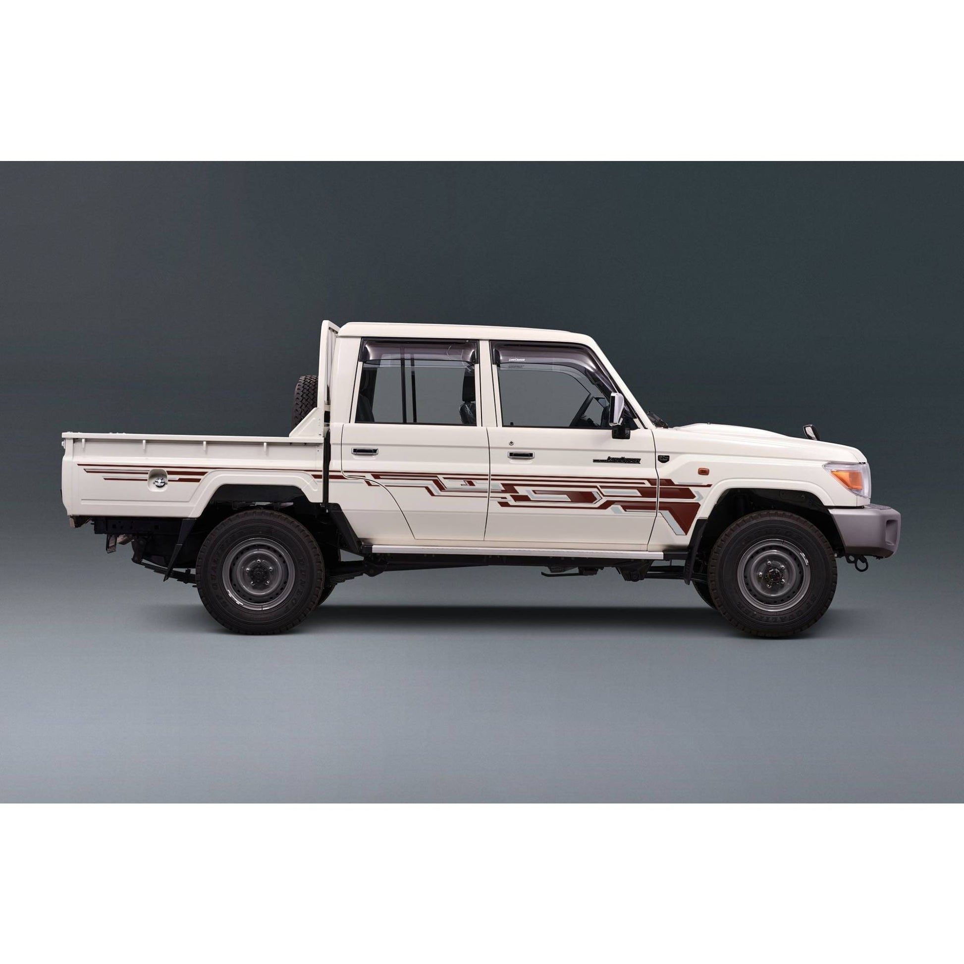 Decal Body Stripe Kit (Doha) for the Toyota LandCruiser 79 Series Dual Cab (2012-) (view 2)