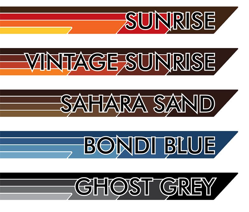 70 Series Land Cruiser Decal Body Stripe Kit (Broome Lite) - 75/79 Series Single Cab (1985-)