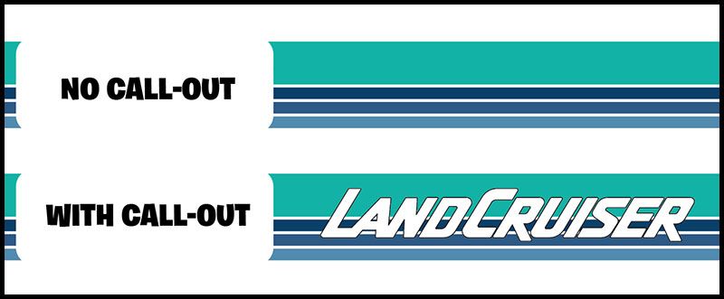 70 Series Land Cruiser Decal Body Stripe Kit (Mount Isa) - 78 Series Troop Carrier (1999-)