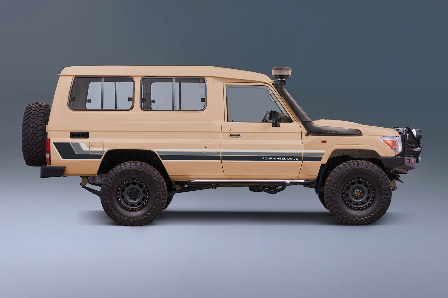 70 Series Land Cruiser Decal Body Stripe Kit (Renmark Type-2) - 78 Series Troop Carrier (1999-)