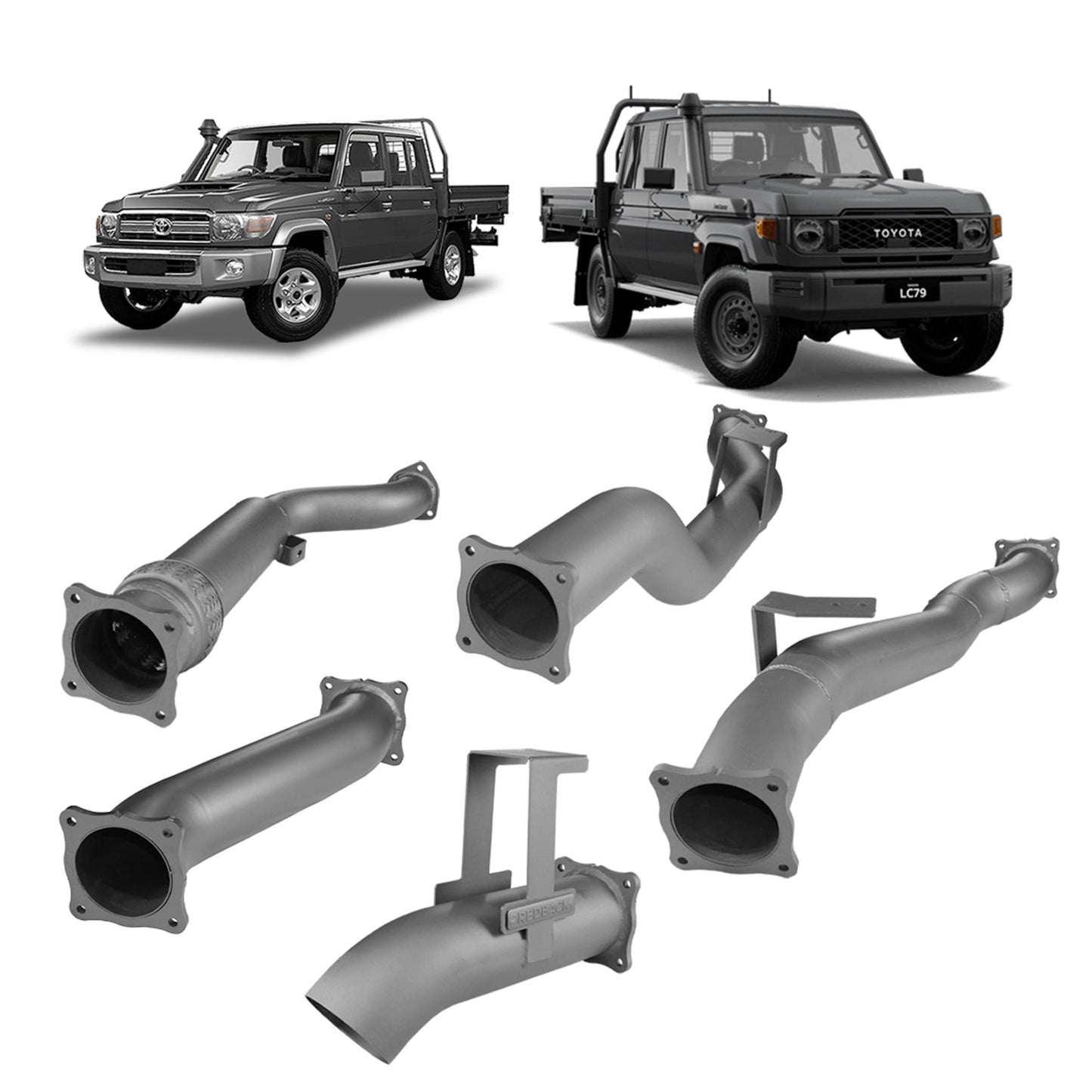 70 Series Land Cruiser Extreme Duty 4 Turbo Back Exhaust - 79 Series Dual Cab (2012 - 2024)