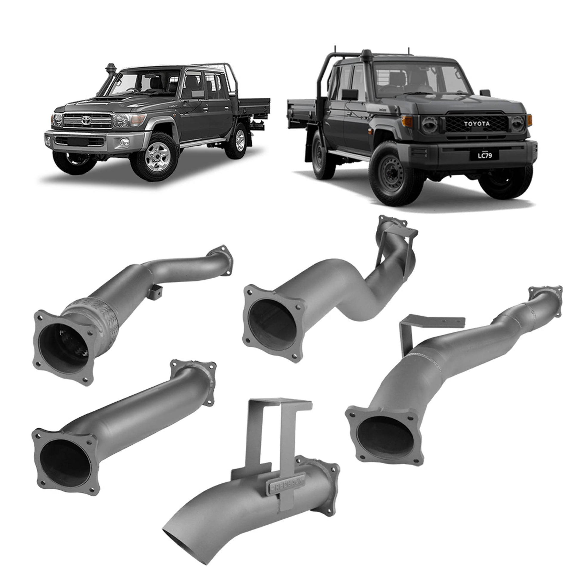 70 Series Land Cruiser Extreme Duty 4 Turbo Back Exhaust - 79 Series Dual Cab (2012 - 2024)