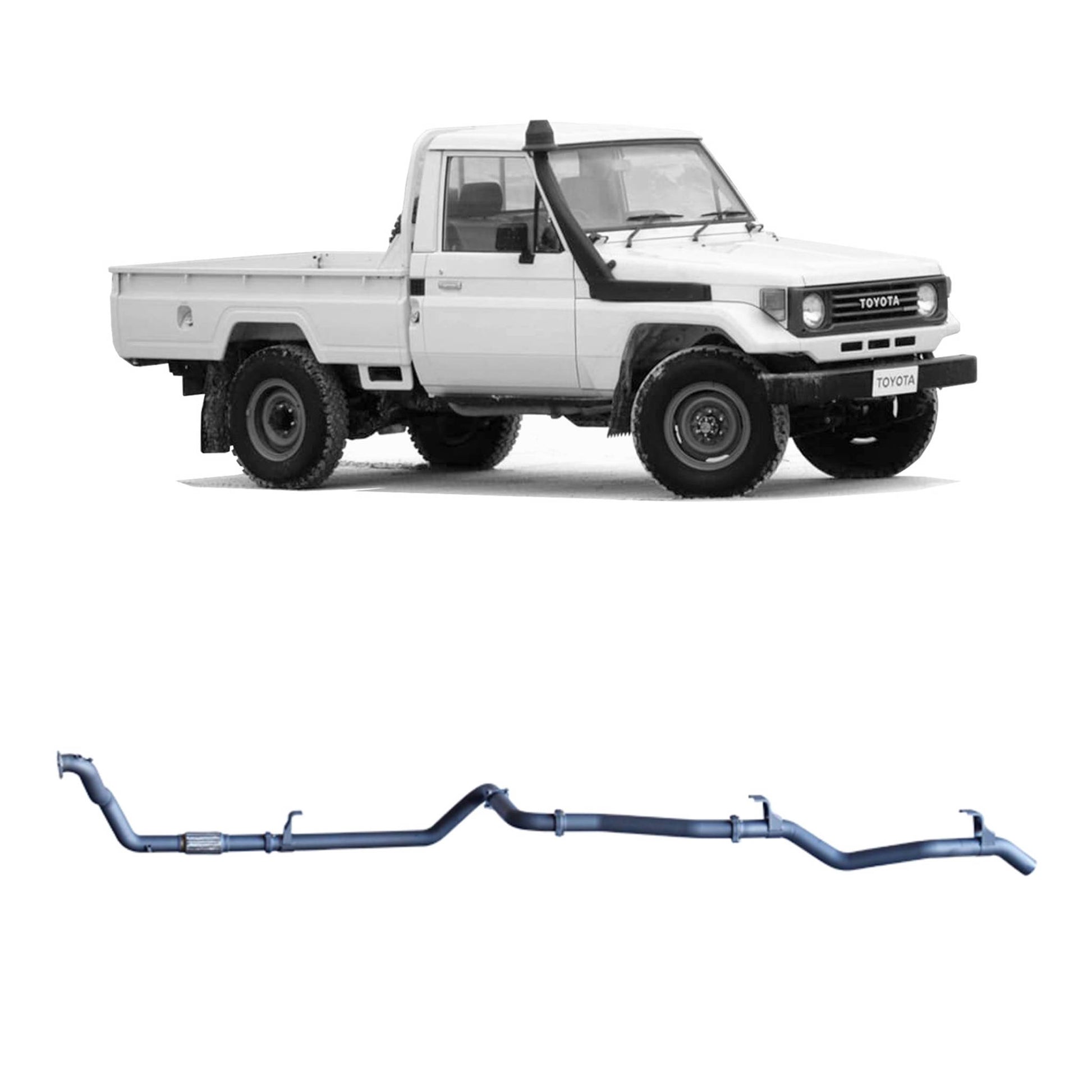 70 Series Land Cruiser Extreme Duty Exhaust - 78 Series (01/1990 - 01/2007), 75 Series (03/1990 - 11/1999)