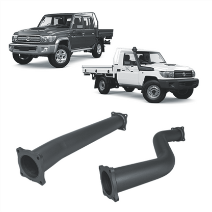 70 Series Land Cruiser Extreme Duty Exhaust - 79 Series Dual Cab with Auxiliary Fuel Tank (01/2012 - 10/2016)