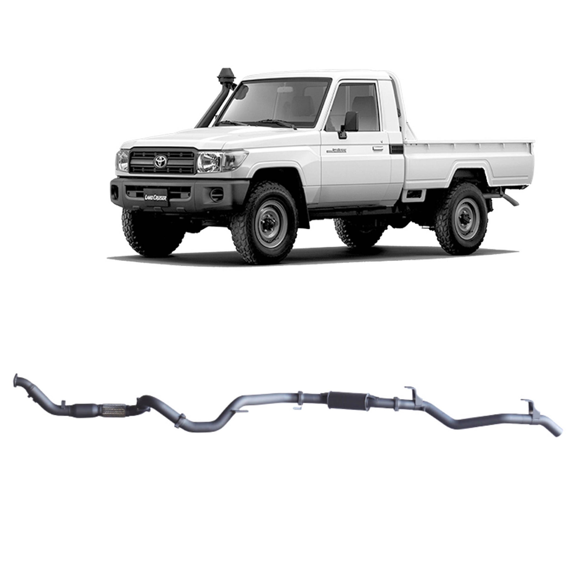 70 Series Land Cruiser Extreme Duty Exhaust - 79 Series Single Cab (03/2007 - 10/2016)