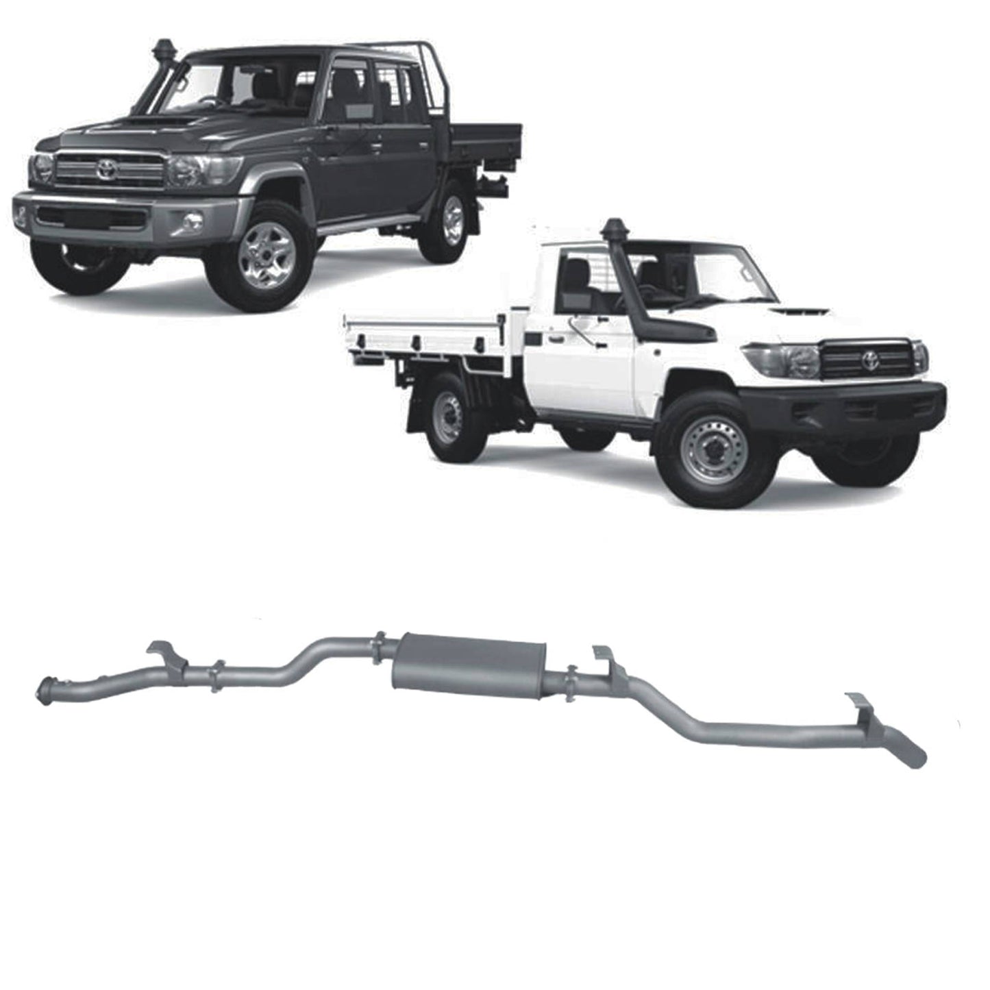 70 Series Land Cruiser Extreme Duty Exhaust - 79 Series Single and Dual Cab (11/2016 - On)
