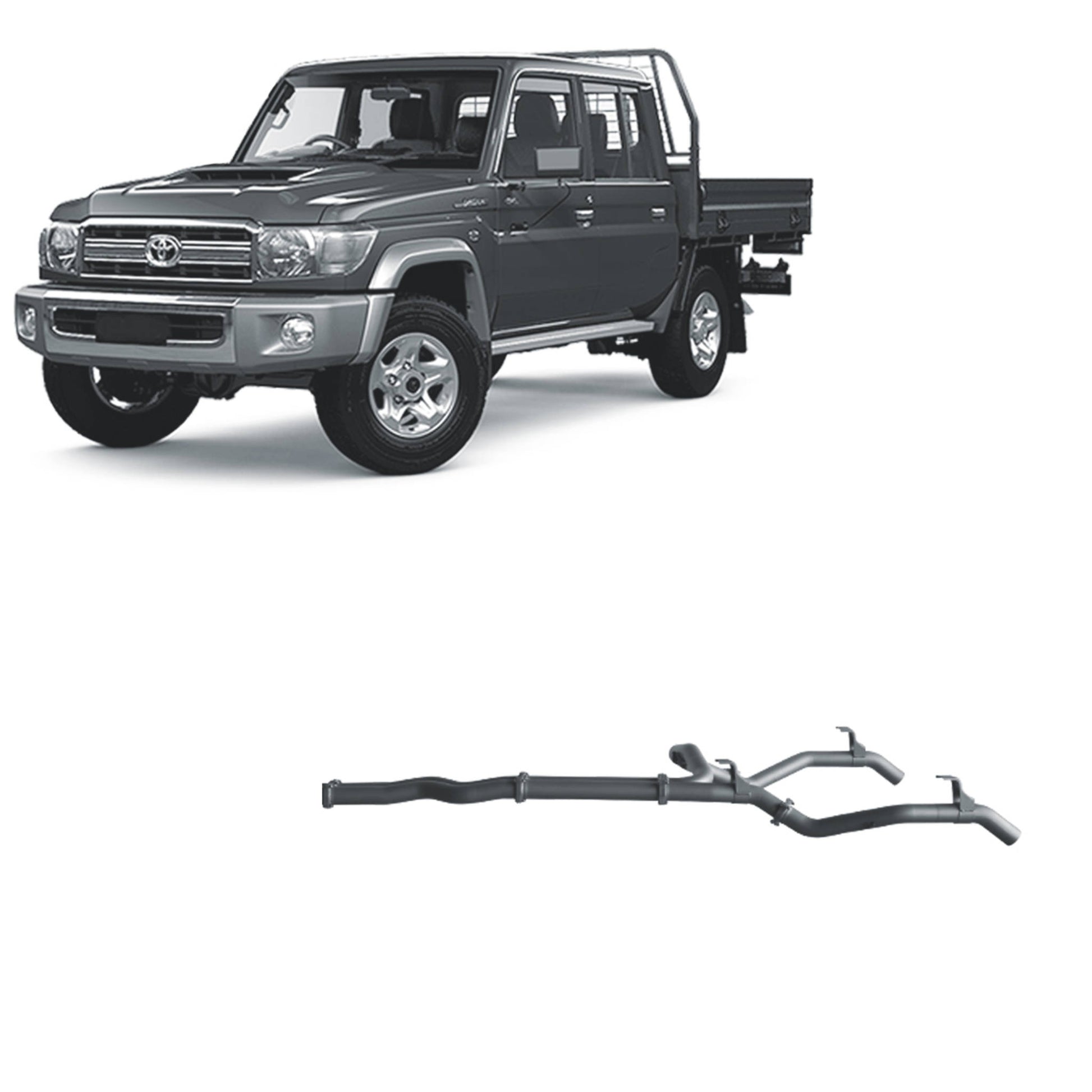 70 Series Land Cruiser Extreme Duty Twin Exhaust - 79 Series Single and Dual Cab (11/2016 - On)