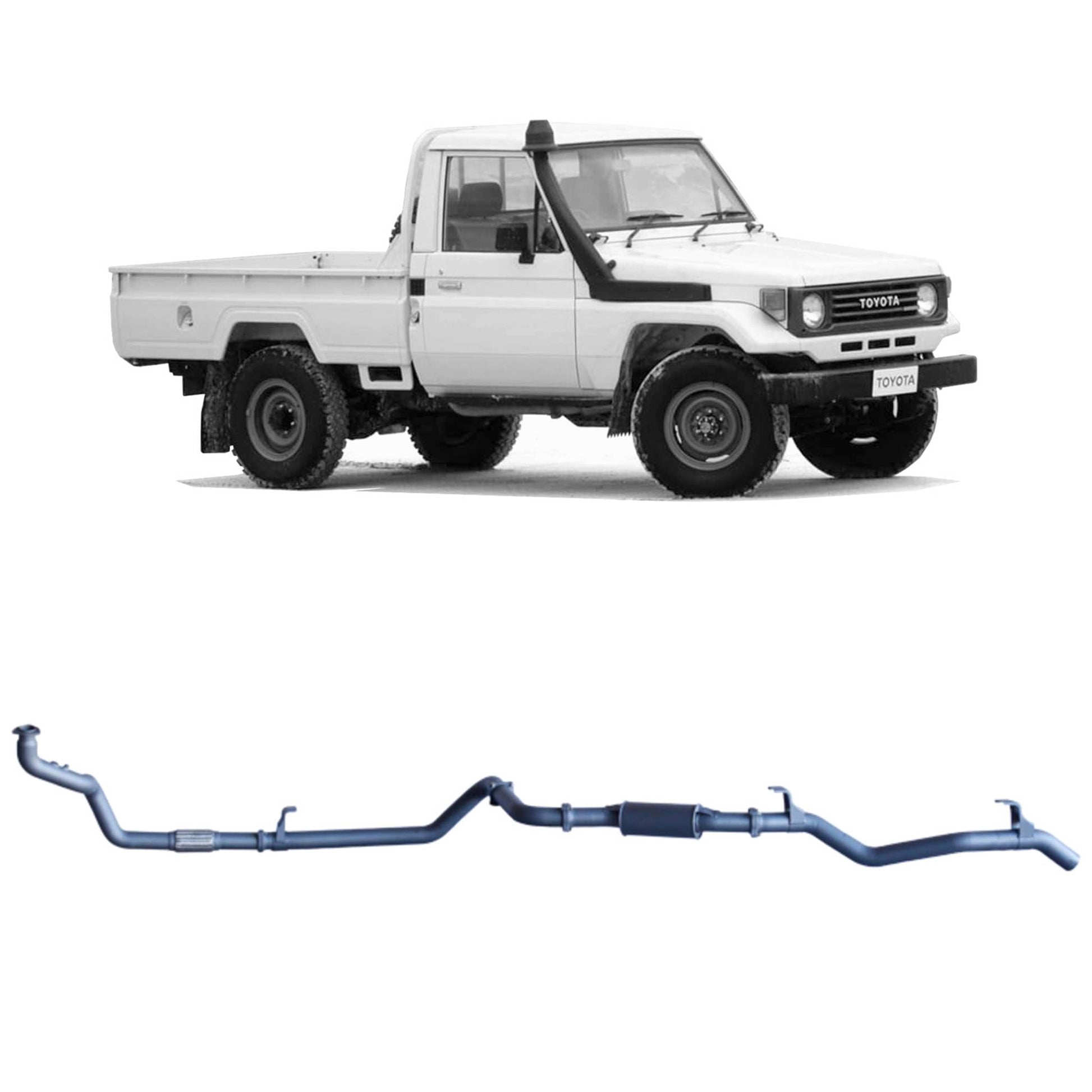 Toyota Land Cruiser Redback Extreme Duty Exhaust for Toyota Landcruiser 78 Series (01/1990 - 01/2007), Toyota Landcruiser 75 Series (03/1990 - 11/1999)