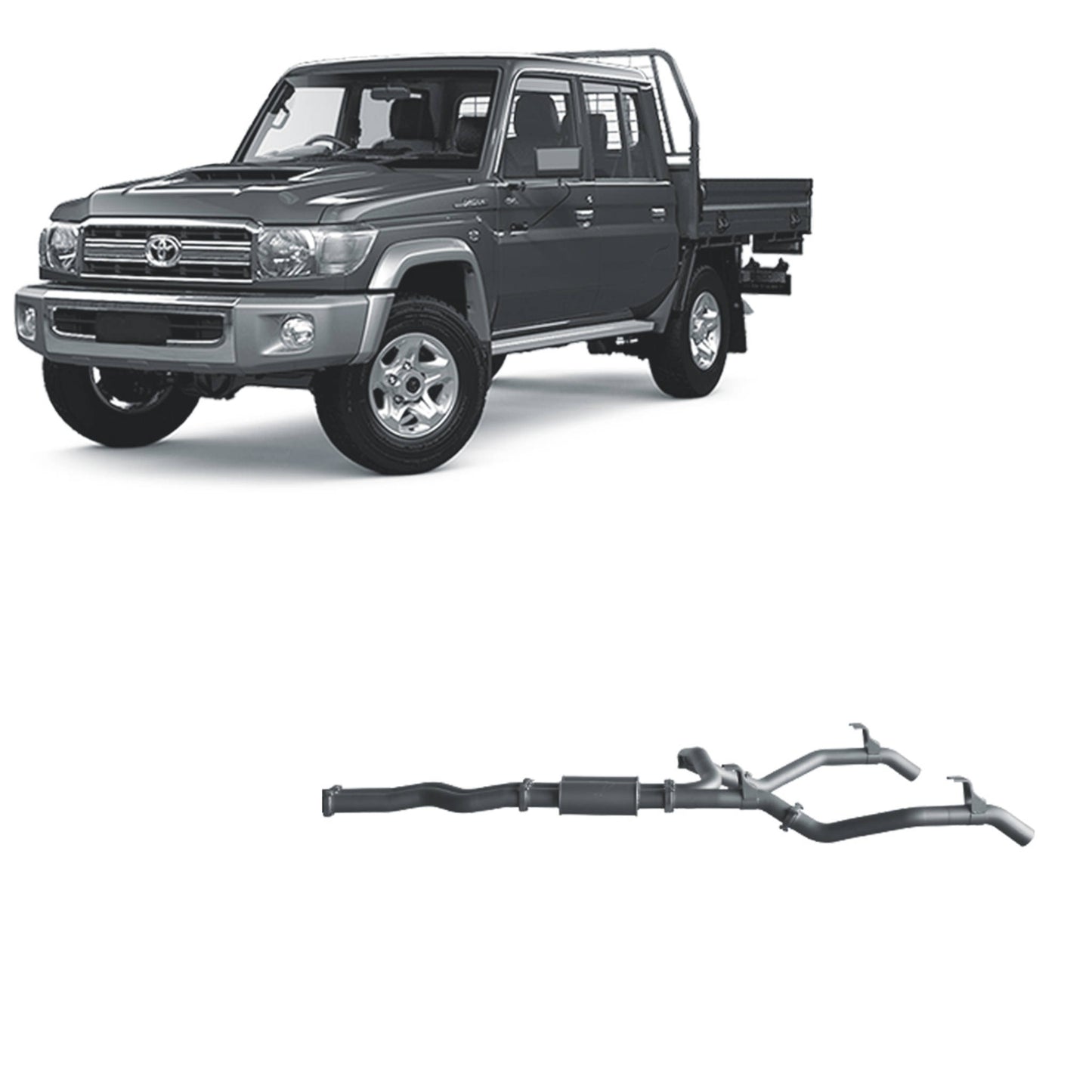Extreme Duty 3" Twin DPF Back Exhaust - 79 Series Single & Dual Cab (11/2016 - On)